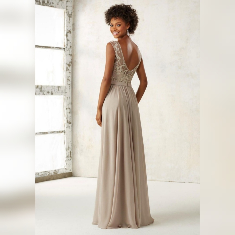 NWT, Unaltered Morilee Chiffon Bridesmaids Dress in Mint Green - Picture 11 of 12